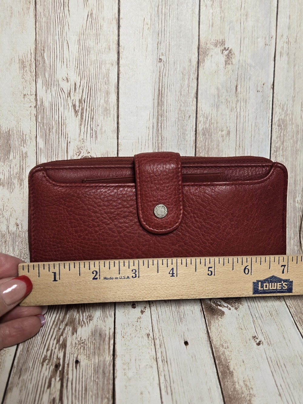 Options by Buxton Red Genuine Leather Checkbook Wallet Organizer - Picture 15 of 16